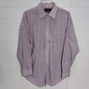 Lauren Ralph Lauren Men's 16 32/33 Non-Iron Shirt Red Blue Striped Business